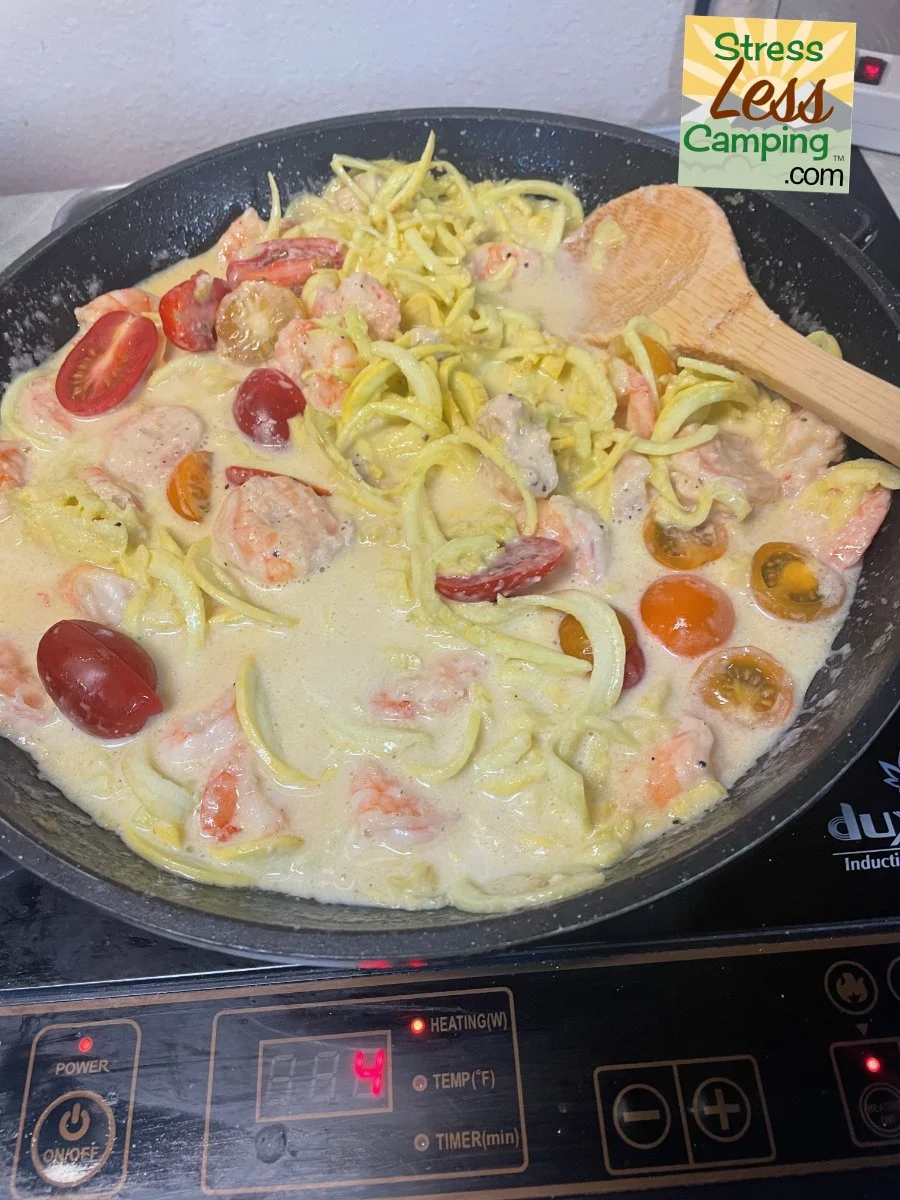 Easy, Creamy One-Pan Shrimp and Zucchini Noodles
